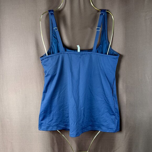Lands' End Women's 8, 1X, 18W Deep Sea Navy Square Neck Underwire Tankini Swimsu - Picture 7 of 10